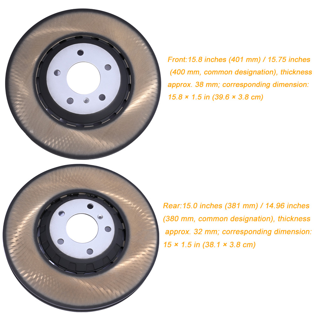 Front & Rear Brake Pads & Rotors 4M0615301AR For 2016-2026  Bentley Bentayga