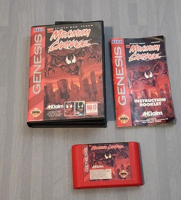 Spider-Man and Venom: Maximum Carnage (Sega Genesis, 1994) CIB READ