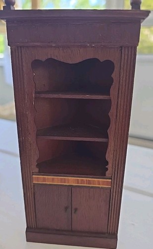 VINTAGE WOOD DOLLHOUSE Furniture CORNER CABINET