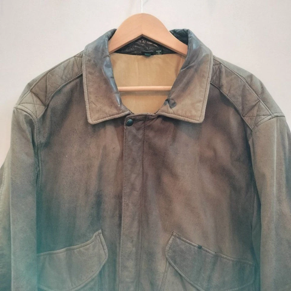 Chaqueta Bomber De Colección Hunt Club Cuero Marrón Para Hombre Talla Grande 48R Retro Años 80 Aviador Foto 2 de 4
