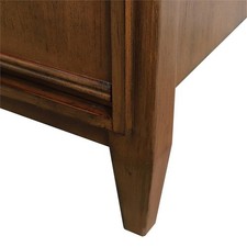 Pemberly Fila Singolo Ovale Lavabo Vanità in Legno Massello in Pietra Granito Noce/Grigio