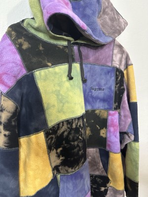 美品 Supreme Patchwork Tiedye Hooded Sweat Supreme Patchwork Tie Dye Hooded Pullover Cotton Sweater Size