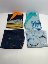 Wonder Nation Pajamas Shirt And Shirt Shark  Dinosaur 2 Pair Boys Size 10/12