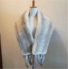 Sapphire Mink Cape Shawl Silver Gray Elegant Fur Wrap Used
