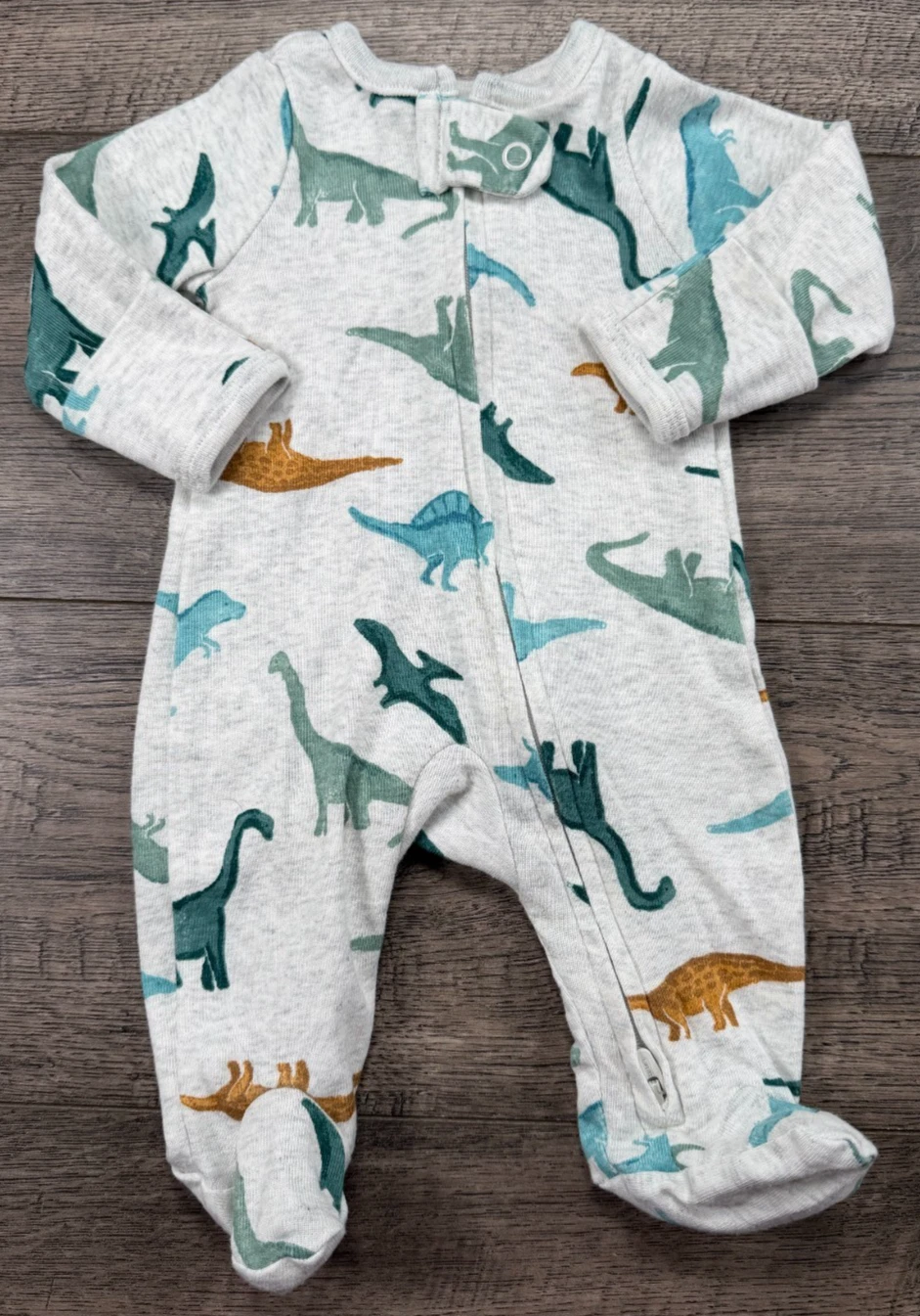 Baby Boy Clothes Child Mine Carter's Preemie Colorful Dinosaur Footed Outfit