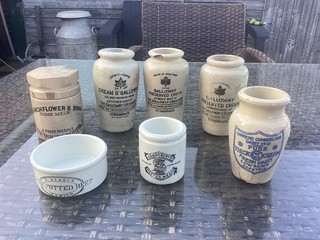 Antique Paste Cream Pots Various Locations And Conditions