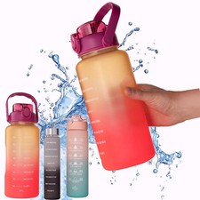 Large Sports Water Bottle With Straw Set of 3 For School Gym Travel Daily Use