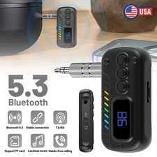 Bluetooth Transmitter Call Music Receiver AUX Adapter for Car Headphone iPod #