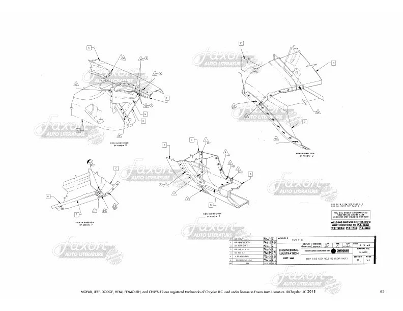 Barracuda 1970-1971 carrocería y montaje eléctrico manual Plymouth Cuda Factory Foto 3 de 4