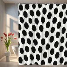 Black and White Polka Dot Shower Curtain - Modern Design