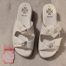 NWT Sam & Libby Women’s Double Bow Platform Sandals Size 7 Padded Footbed