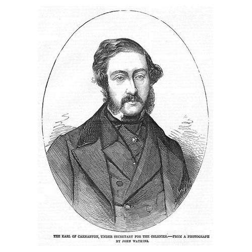 Earl of Carnarvon Under Secretary for the Colonies - Antique Print 1858