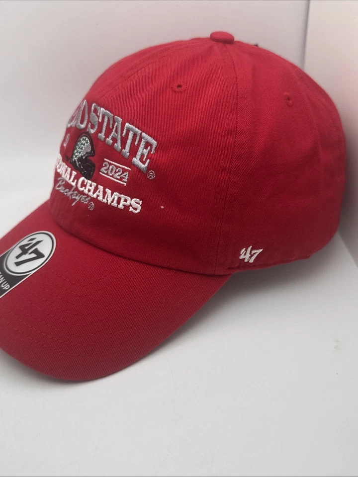 Boné chapéu de limpeza vermelho ajustável marca Ohio State Buckeyes Multi Champions 47 - Imagem 2 de 4