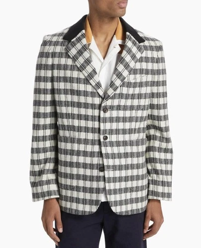 BODE ‘Check Sport Coat’ Wool Herringbone Twill Tailored Jacket 42 US $2050+ NEW - product listing photo