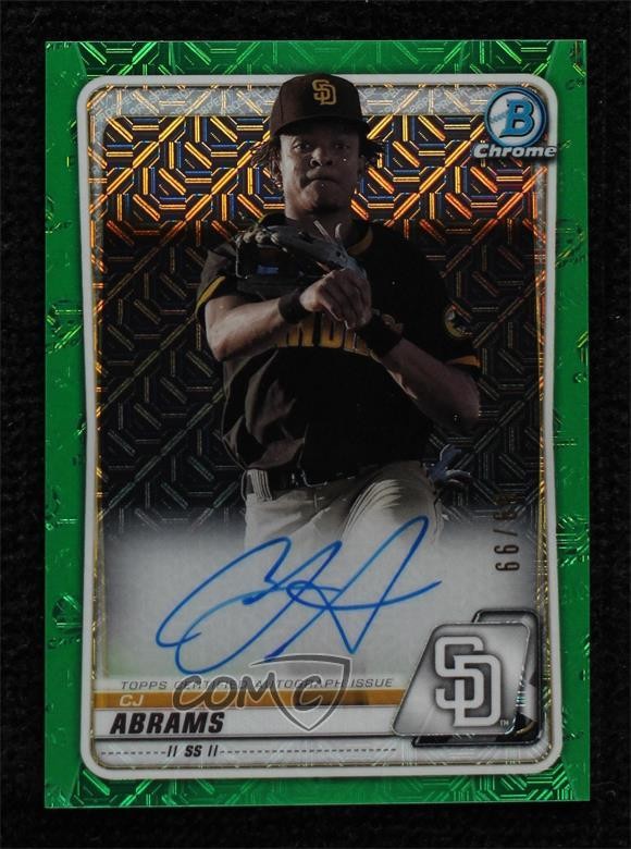 2020 Bowman Mega Box Chrome Mojo Auto Green /99 CJ Abrams #BMA-CJA