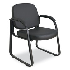 Alera Genaro Series Faux Leather Half-Back sled Base Guest Chair, 25" x 24.80" x