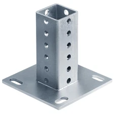 Square Sign Post Anchor Base for 2" X 2" Sign Post, Surface Mount Flange Base, 1