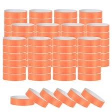 500 Pack Paper Wristbands for Events, Concert Wrist Bands Fluorescent Red