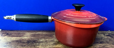 LE CREUSET RED CAST IRON SAUCEPAN WITH LID 18cm