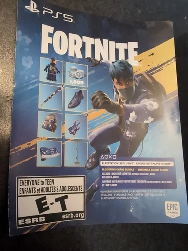Fortnite Flowering Chaos Bundle PS5 Playstation  Code Key (US) Unscratched  NEW