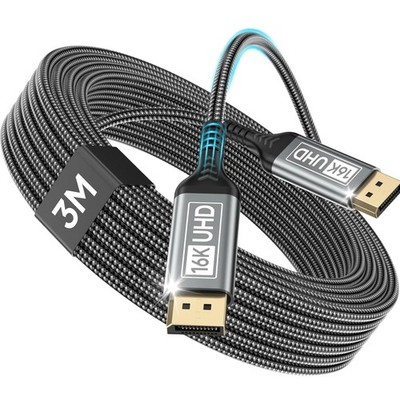 DisplayPort Kabel 2.1 3M Unterstützt 16K 8K 4K 2K Gaming Monitor Grafikkarte