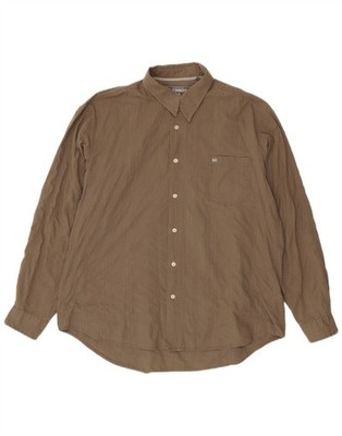 Lerros Herren Hemd XL Khaki Gestreift Baumwolle CB02