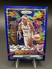 2025 Panini Prizm WNBA - Kiki Iriafen Groovy #15 (RC) Blue Hyper /199