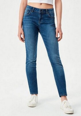 LTB Jeans Aspen Y Damen Slim Fit Hose Mid Rise Blau Used Denim Stretch Pants L30