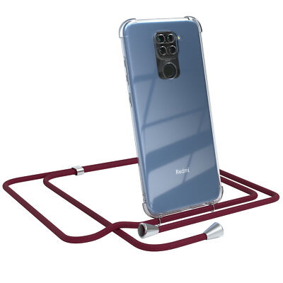 Für Xiaomi Redmi Note 9 / Redmi 10X 4G Handyhülle Umhängen Kordel Case Kette Rot