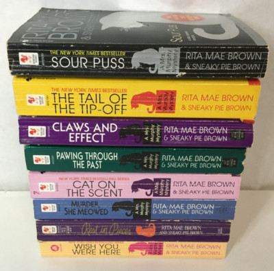 Lot of 8 Mrs. Murphy Series Books - Rita Mae Brown Sneaky Cozy Cat Mystery