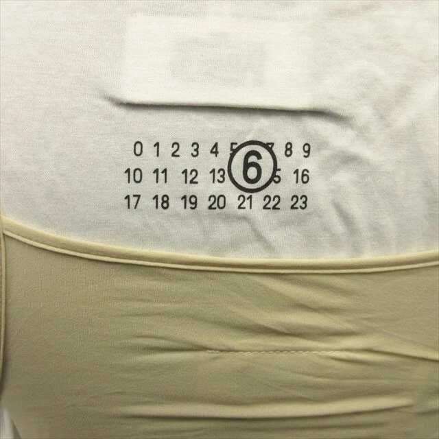 T shirt tunica MM6 Maison Margiela 23SS con logo calendario camicia aderente S