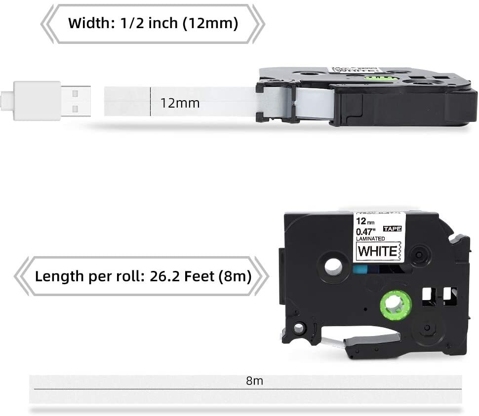 5x Schriftband Kompatibel TZe-S231 12mm für Brother P-touch PT-D400 H105 H100LB