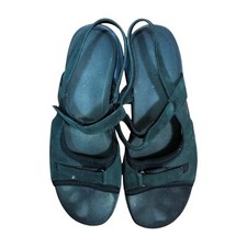 Clarks Springers Womens Leather Ankle Strappy Sandals Black Shoes US 11M