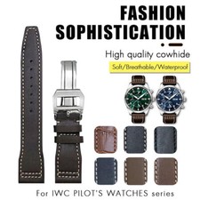 21 22mm Leather Watch Band Strap For IWC Big Pilot Spitfire Princekin Bracelet