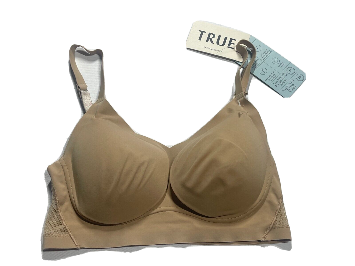 TRUE Body Mesh Comfort Wireless Bra Bralette Size XS Tan