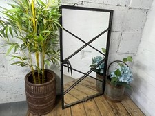 Vintage Reclaimed Industrial Cast Wrougt Iron Metal Window Frame Garden Mirror