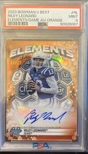 Riley Leonard PSA 9 Auto 2023 Bowman’s Best U Elements Of The Game Orange # /25