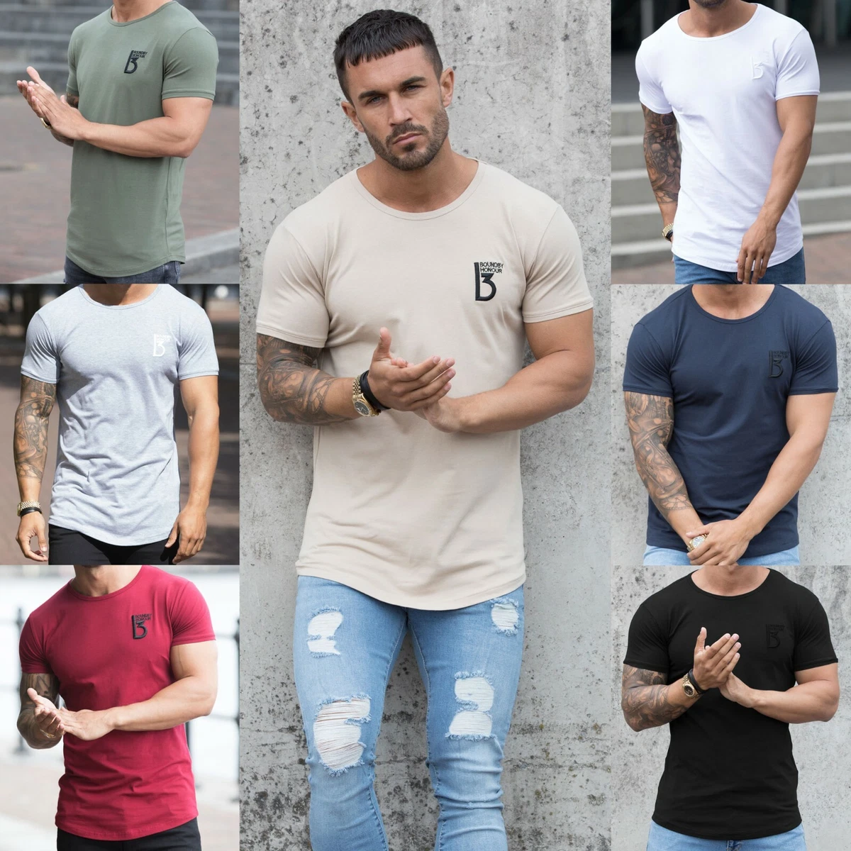 Gym Fit T shirt Mens Training Top Fitted Sports Tees Muscle Short Sleeve  Workout