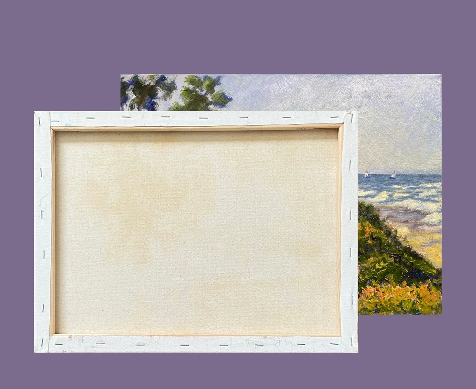 Потрясающая картина маслом. La Jolla Scene. Оригинал. Подписано. Искусство импрессионизма. - Изображение 4 из 4