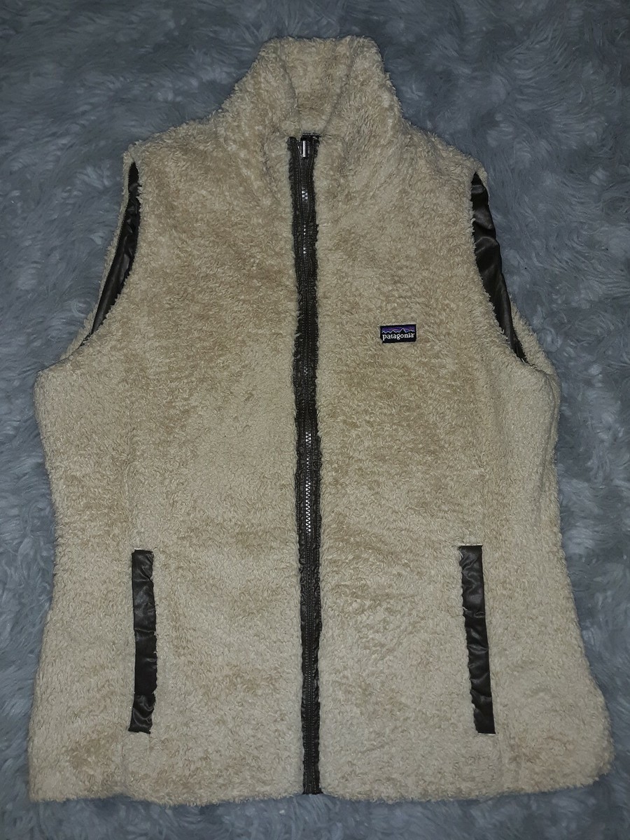 Patagonia Reversible Fleece Vest tan and brown Womens Size Small