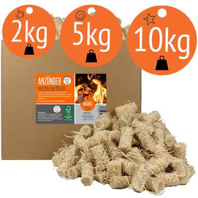 Anzünder aus Holzwolle + Wachs Anzündwolle Kamin-, Grill-, Ofenanzünder FSC 100%