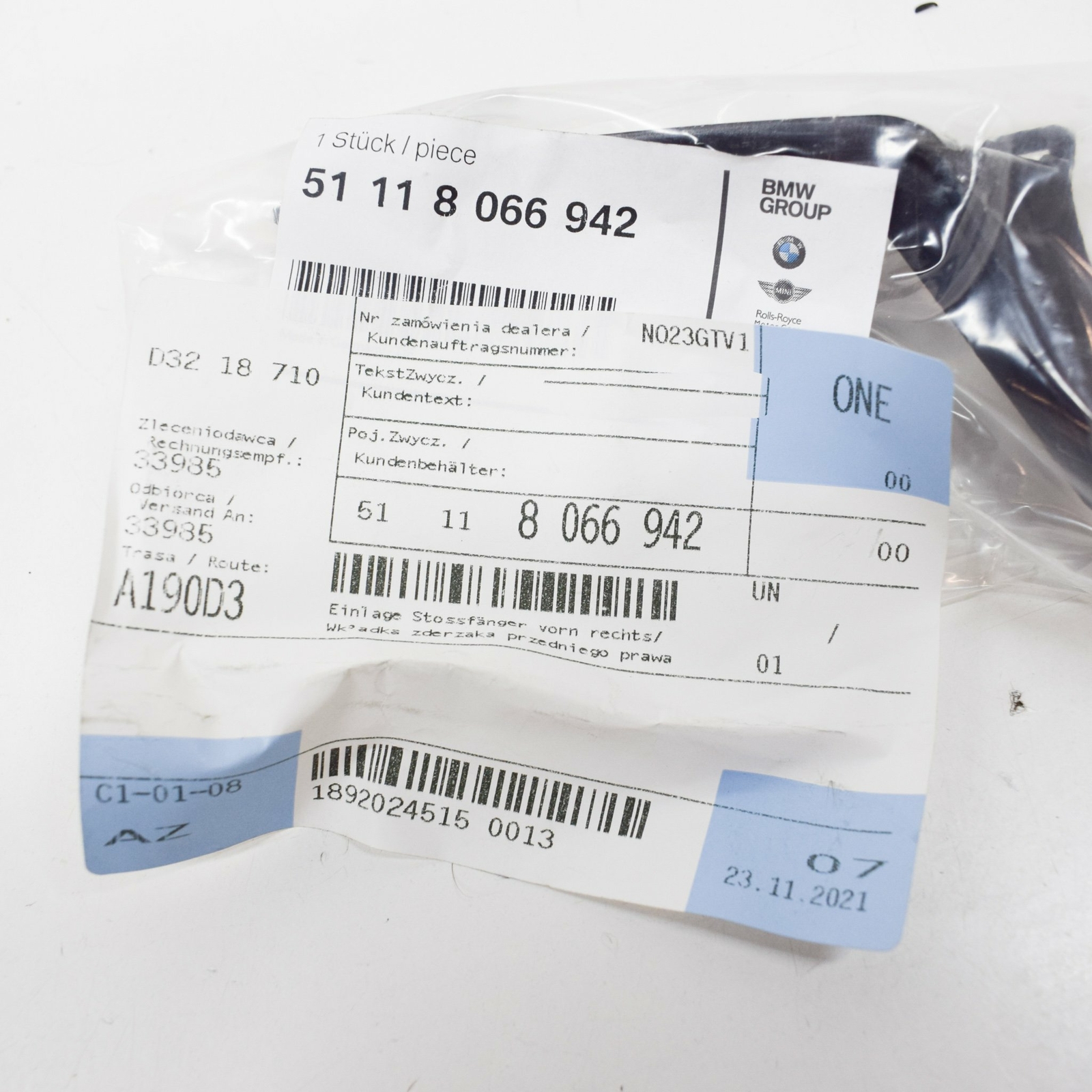 BMW 2 F87 Front Right Bumper Bracket 8066942 51118066942 2015 NEW  