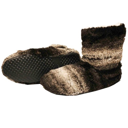 Botas De Casa Marrón Hombre Zapatillas Peluche Botines Pantuflas Suela Goma  Alta | eBay