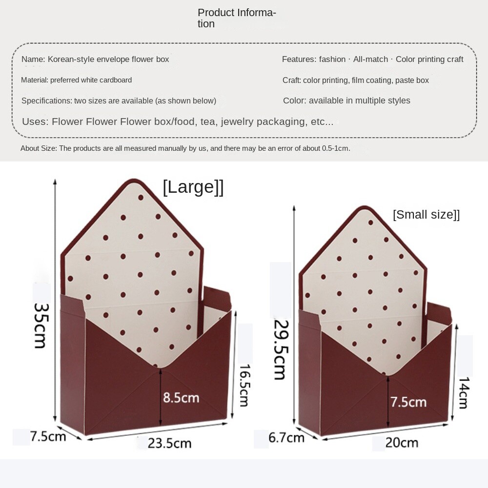 Handheld Folding Envelope Gift Box Paper Wedding Party Decor Bouquet