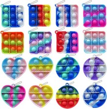 Keychain Silicone Pop It Fidget Toys / Stress Relief Toys x3 Pack - US Seller