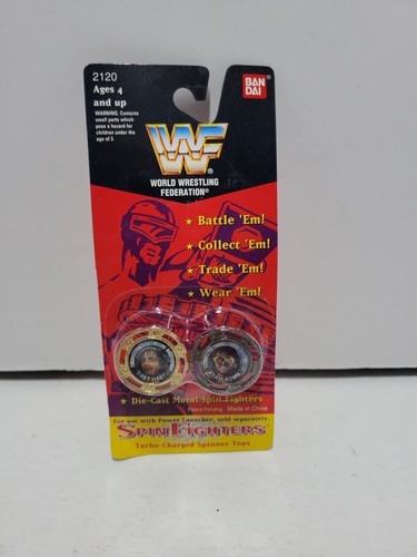 De colección WWF WWE Lucha Libre Bret Hart Adam Bomb Spin Fighters Tops 1993 - Imagen 1 de 2