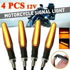 4PCS Universal Motorcycle Led Turn Signal Indicator Blinker Amber Lights Durable