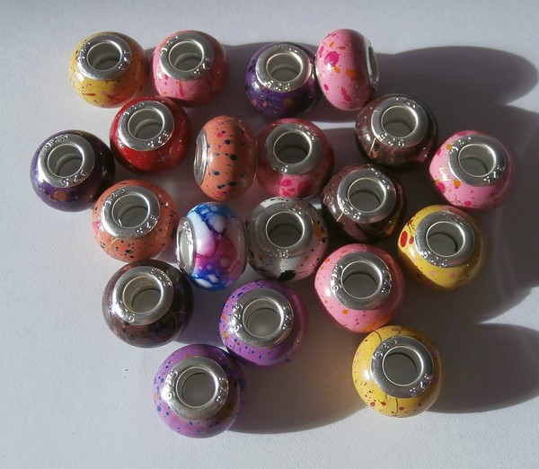 Abalorios ACRILICOS 20 piezas para pulseras 13x8mm