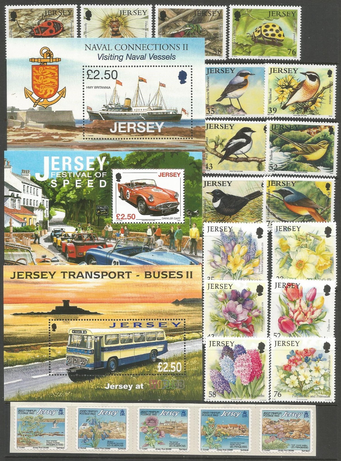 JERSEY Collection of 47 different mint, unhinged postage stamps eBay