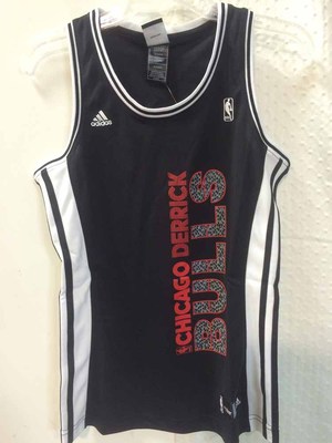 Adidas Women's NBA Jersey CHICAGO Bulls Derrick Rose Black Vertical sz 2X